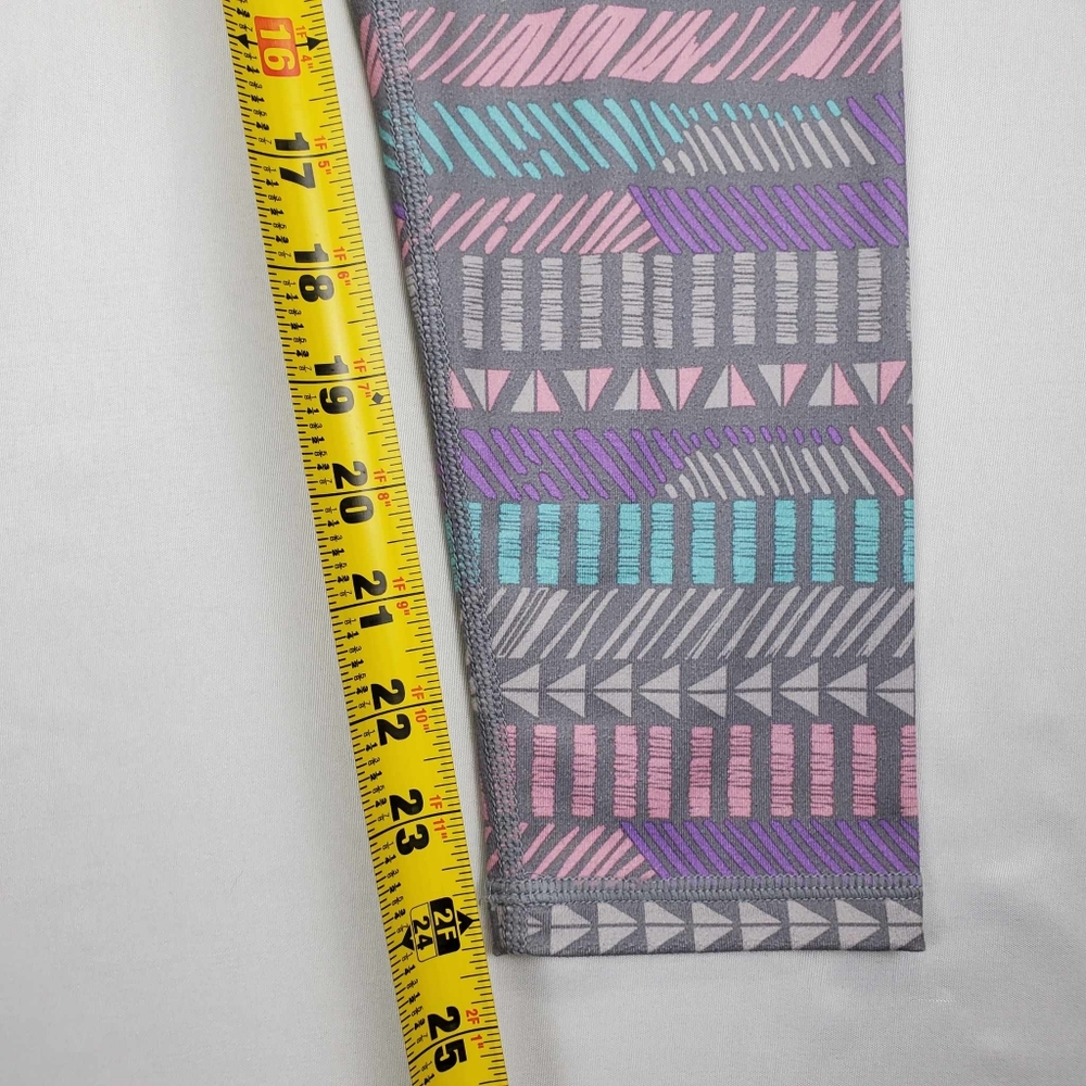 Eddie Bower Girls Leggings Gray Pastel Tribal Print Size Large 14/16 - Picture 9 of 10